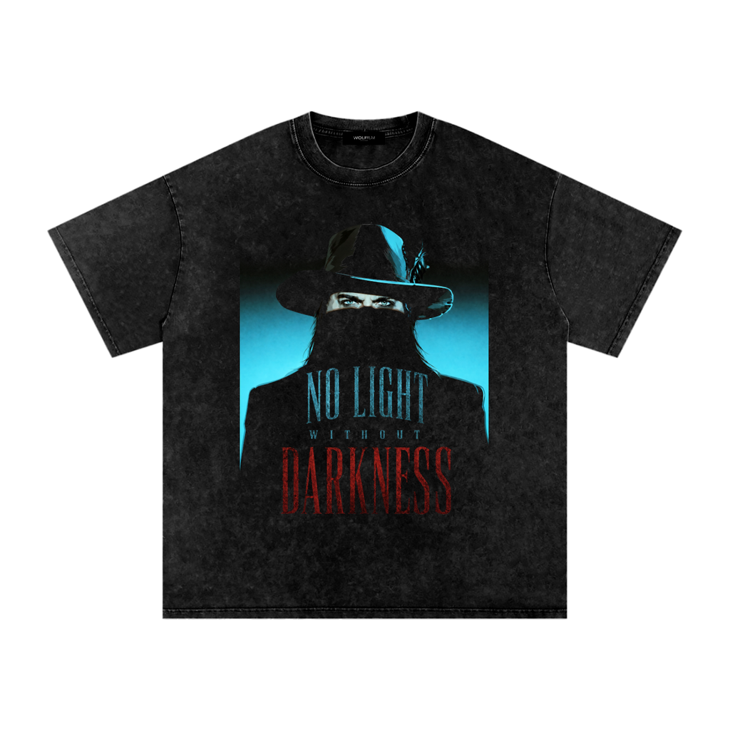 No Light Without Darkness (Snow Washed Oversized Cotton T-Shirt)