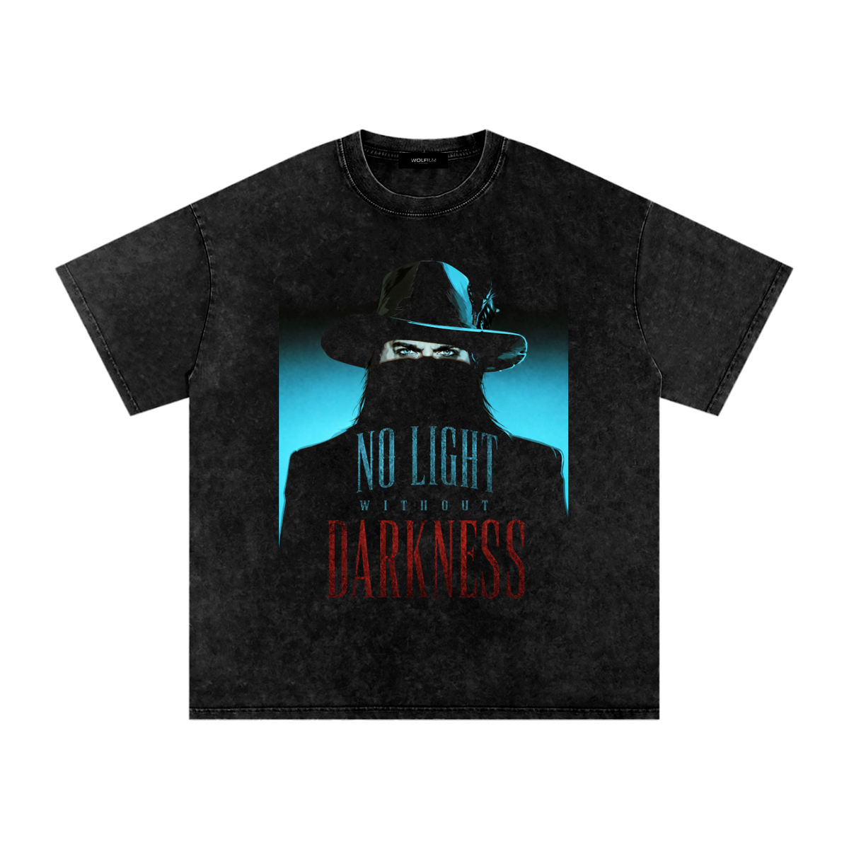 No Light Without Darkness (Snow Washed Oversized Cotton T-Shirt)