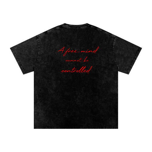 Free Mind (Snow Washed Oversized Cotton T-Shirt)